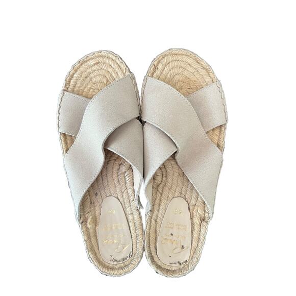 Anthropologie Pima 2 Espadrille Leather Crossover Sandals Size 6.5 - Picture 2 of 7